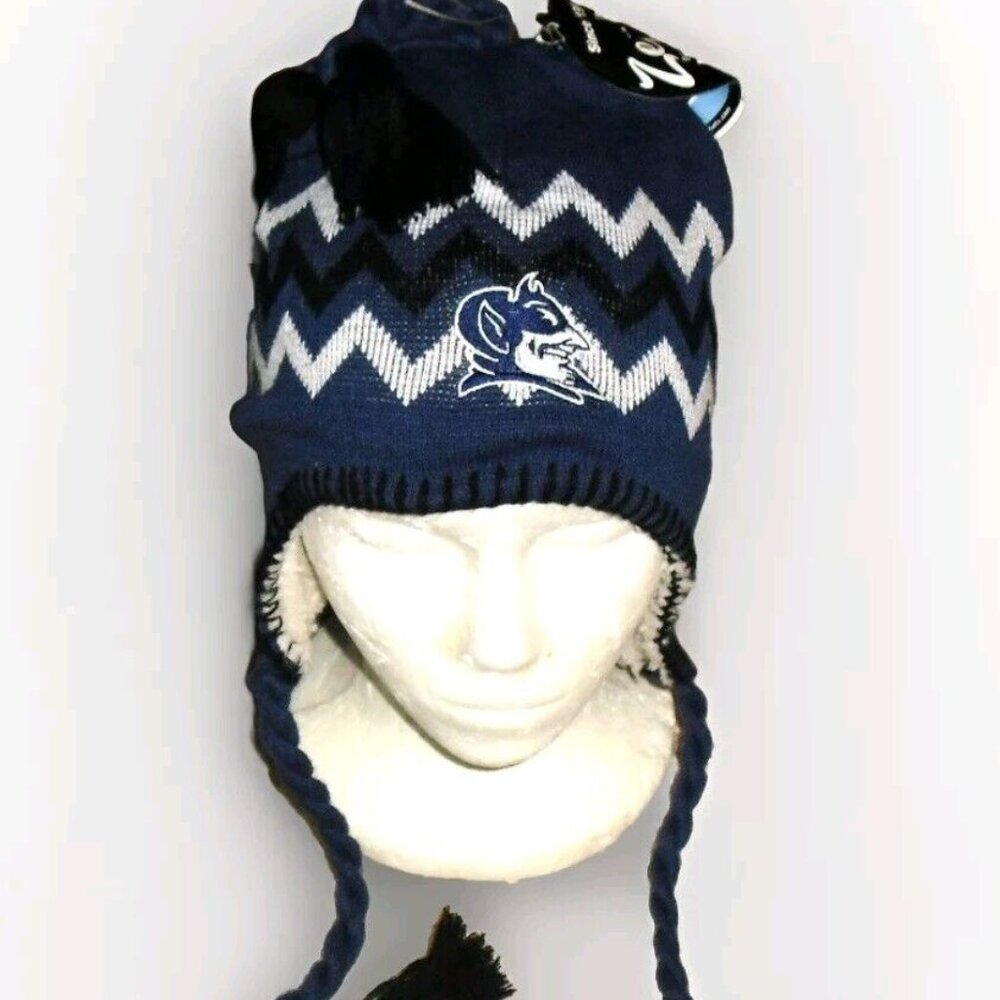Duke Blue Devils Mens Zephyr Adult Beanie Winter Tassel Hat Cap New Ncaa